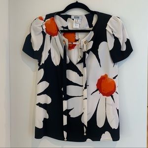 Moschino silk flower blouse size US4